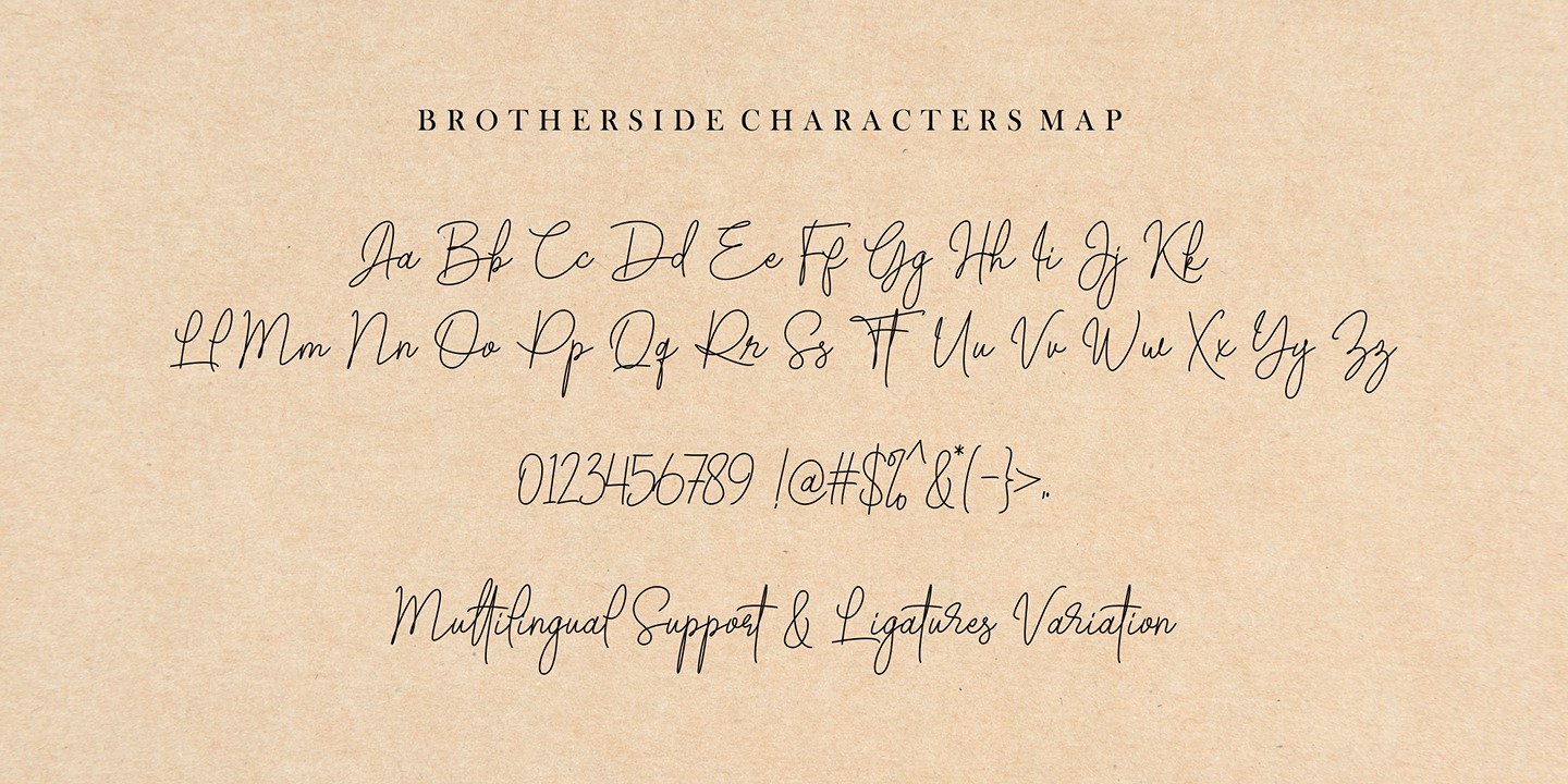 Beispiel einer Brotherside Signature Regular-Schriftart
